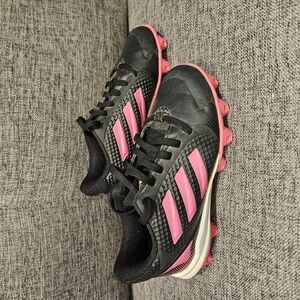 Adidas Women's Black and Pink Soccer Shoes